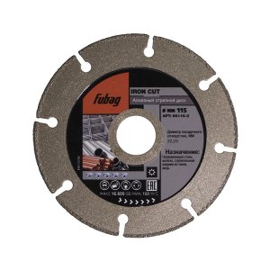 Алмазный отрезной диск FUBAG IRON CUT диам. 115 мм