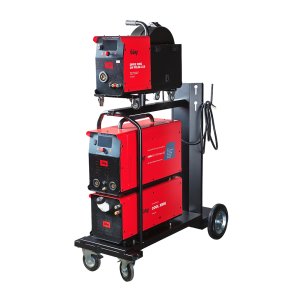 Сварочный полуавтомат FUBAG XMIG 500T DW ПУЛЬС (PULSE) + Подающий механизм ДРАЙВ (DRIVE) XMIG DW ПУЛЬС (PULSE) + Горелка FB 550W 3m + Блок жидкостного охлаждения Cool XMIG + Шланг-пакет 5 метров 95 мм2 14 pol с жидкостным охлаждением  + Тележка XMIG