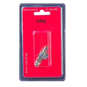 FUBAG Разъемное соединение рапид (штуцер), елочка 8мм с обжимным кольцом 8х13мм, блистер 1 шт