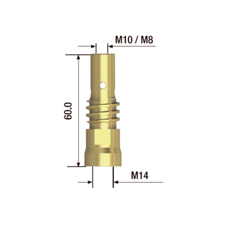 FUBAG Адаптер контактного наконечника сварочного аппарата  M10х60 мм (2 шт.) в Астрахани фото