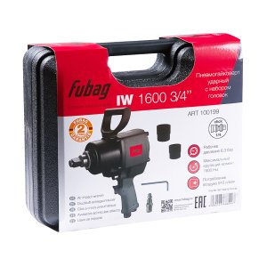 FUBAG Пневмогайковерт ударный IW1600 3/4 дюйма с  набором головок в кейсе в Астрахани фото