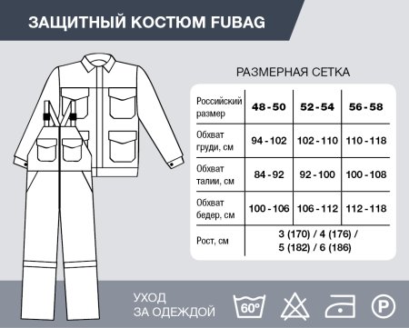 Защитный костюм Fubag размер 52-54 рост 3 в Астрахани фото