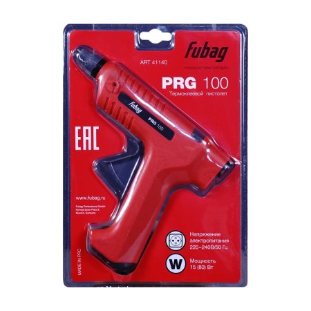 FUBAG Термоклеевой пистолет PRG 100  + Клеевые стержни прозрачные PRGT 100 мм 11.2 мм 12 шт.  в Астрахани фото