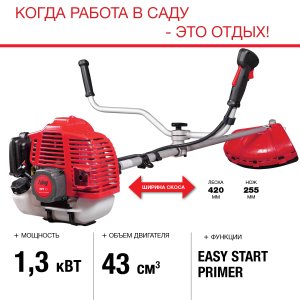 Бензиновый триммер FUBAG FPT 43 + Триммерная леска  сечение витой квадрат L 130 м * 2,4 мм в ПОДАРОК в Астрахани фото