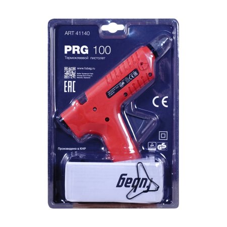 FUBAG Термоклеевой пистолет PRG 100  + Клеевые стержни прозрачные PRGT 100 мм 11.2 мм 12 шт.  в Астрахани фото
