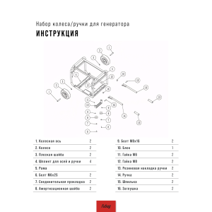 Комплект колес и ручек для генераторов FUBAG в Астрахани фото