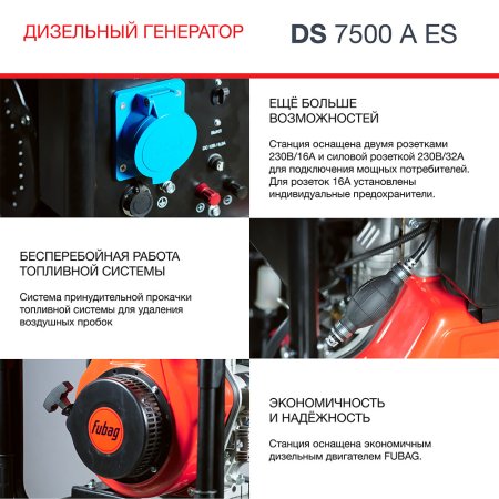 Дизельный генератор FUBAG DS 7500 A ES с электростартером и коннектором автоматики в Астрахани фото
