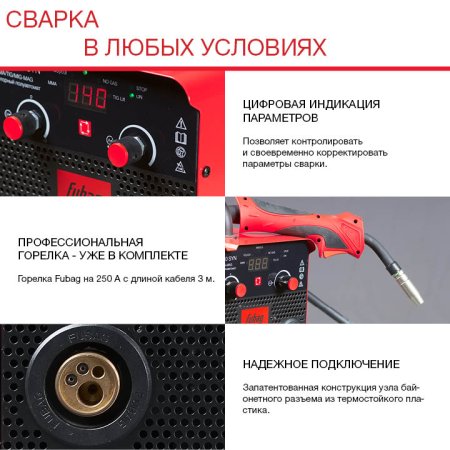FUBAG Сварочный полуавтомат IRMIG 180 SYN с горелкой 250 А 3 м в комплекте в Астрахани фото