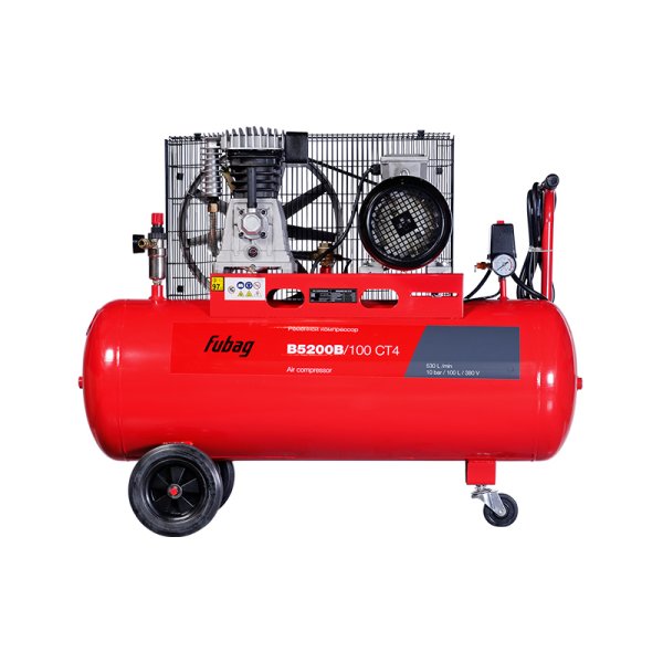 Ременной одноступенчатый компрессор FUBAG B5200B/100 CT4 + Набор пневмоинструмента FUBAG 34 предмета (кейс) в ПОДАРОК в Астрахани фото