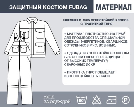 Защитный костюм Fubag размер 48-50 рост 3 в Астрахани фото