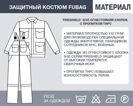 Защитный костюм Fubag размер 52-54 рост 4 в Астрахани фото