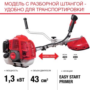 Бензиновый триммер FUBAG FPT 43R + Триммерная леска  сечение витой квадрат L 130 м * 2,4 мм в ПОДАРОК в Астрахани фото